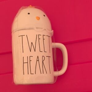 Rae Dunn Tweet Heart Mug - White and Orange